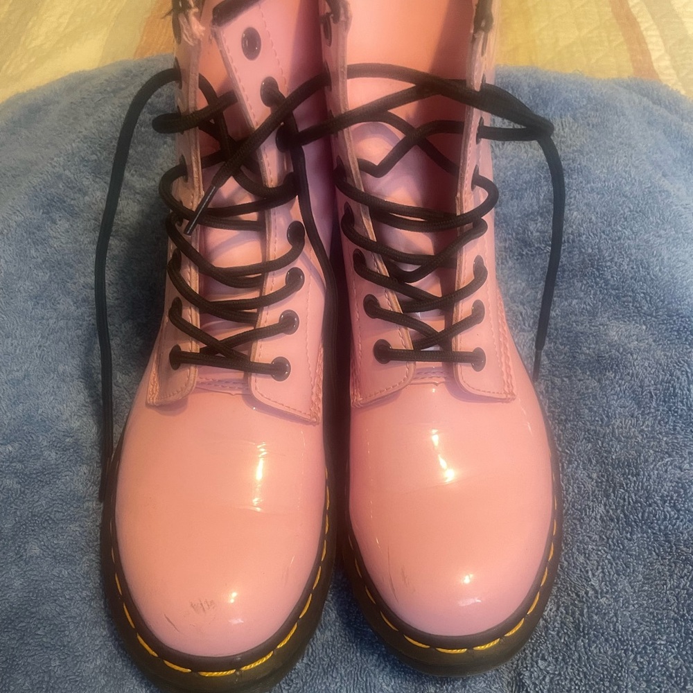 Pink Lace-Up Women's Boots